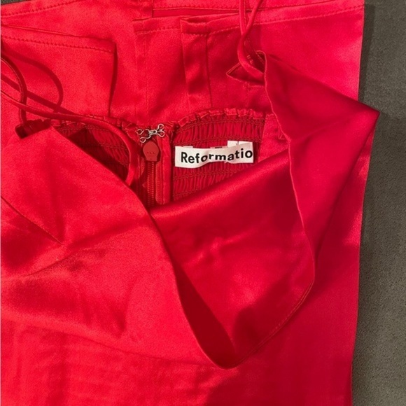 Reformation Frankie Silk Dress in Tango *NWT* - Picture 5 of 6